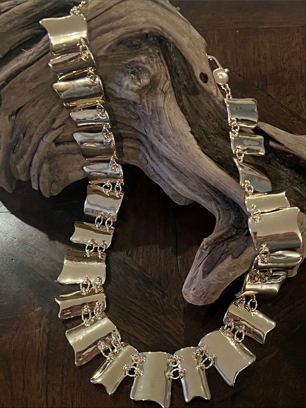 Chico’s Gold Wave Statement Necklace - Women Jewelry
